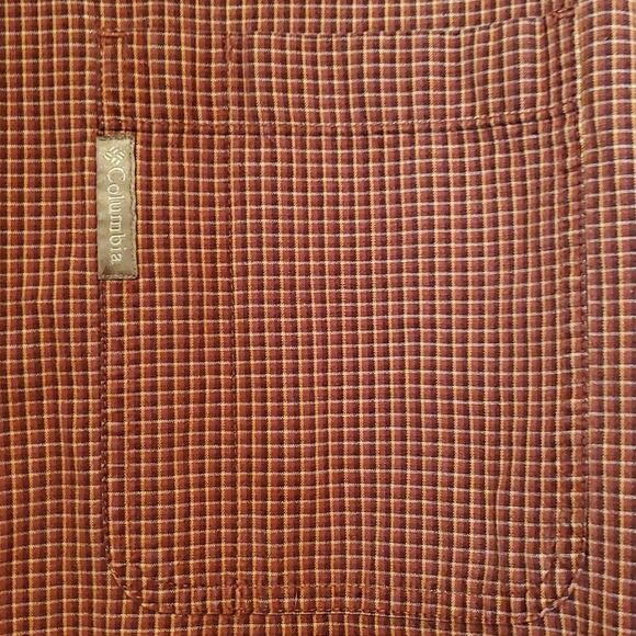 Columbia Sportswear Men's Long Sleeve Plaid Rust Button Down Shirt Size Large - Picture 5 of 10